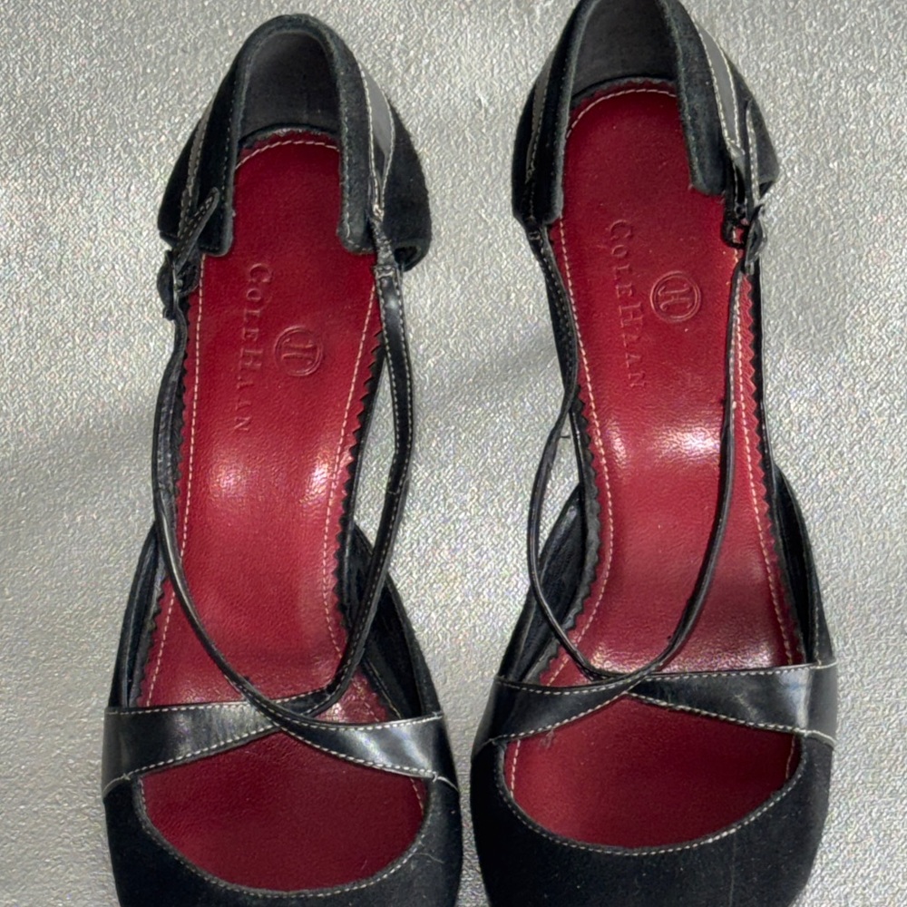 Cole Haan Black and Red Strappy Sandals